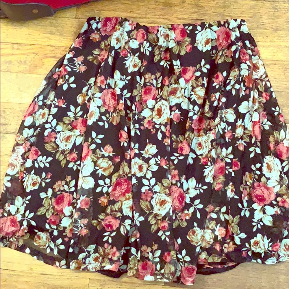 Charlotte Russe floral skater skirt